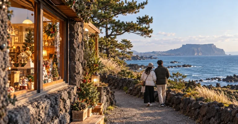 Jeju Christmas Coastal Travel Illustration 2026 768x403